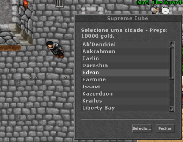 Supreme Cube - Seleção de Cidades